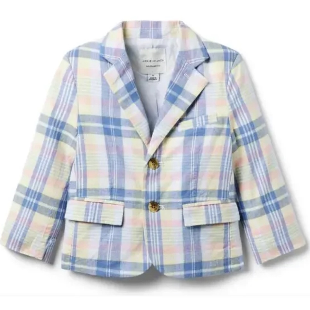 Janie‎ and Jack The Plaid Blazer Jacket I  Easter Boys Blue Pink Preppy